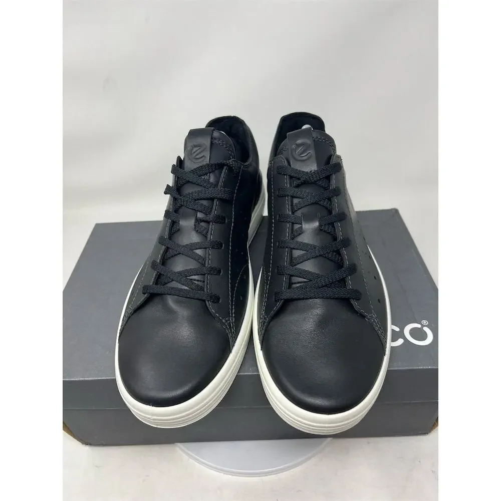 ECCO Men's Soft 7 Cloud Black Leather Sneakers Size 10 Casua - Picture 3 of 12